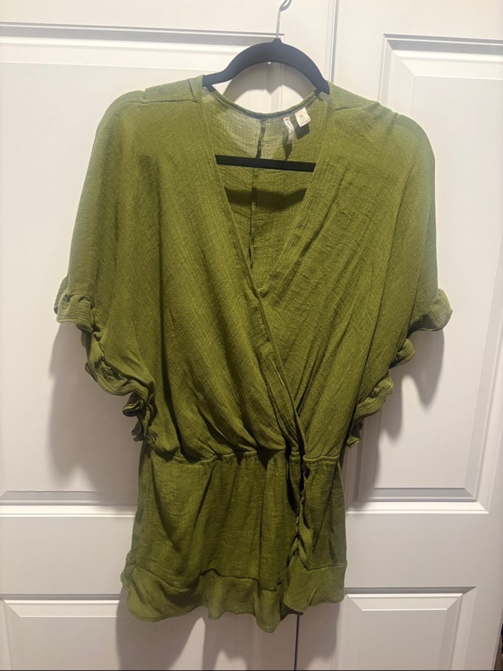 Cato Olive Green Tie-Waist Top